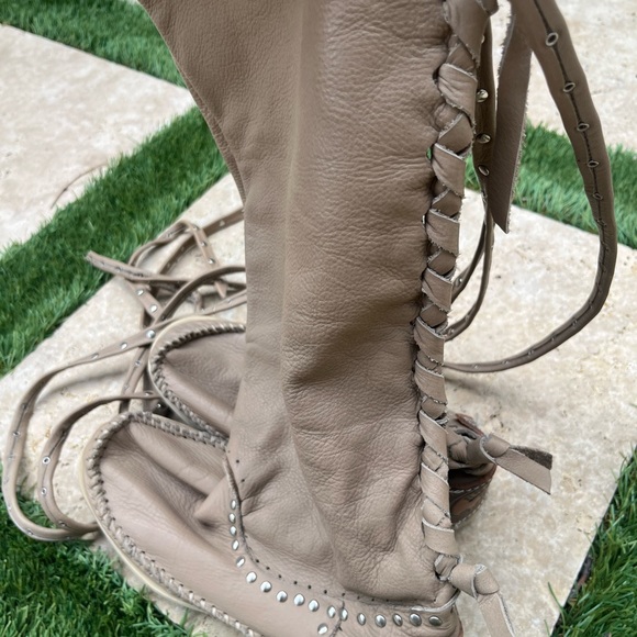 Hector Riccione moccasin boots tan leather - Picture 10 of 15